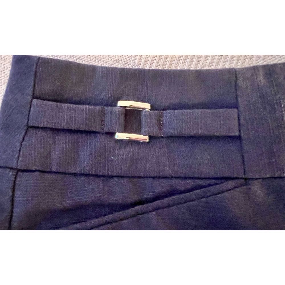 Zac & Rachel Women's Dress Cropped Pants Navy With Silver Detail Size 10 - Picture 10 of 11